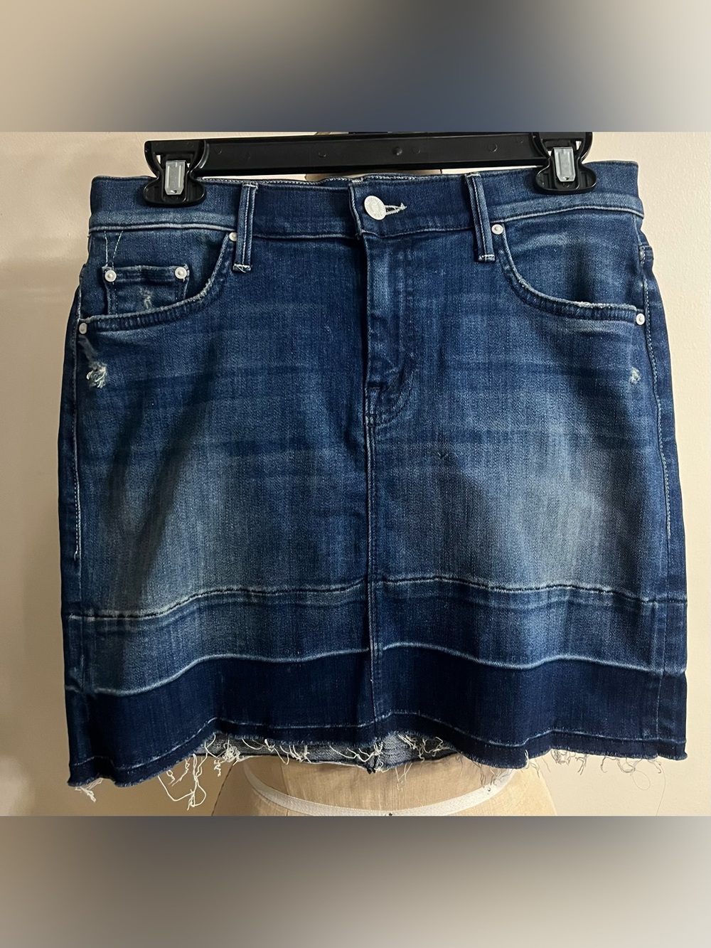 Mother Undone Hem Mini Skirt Dark Graffiti Size 27